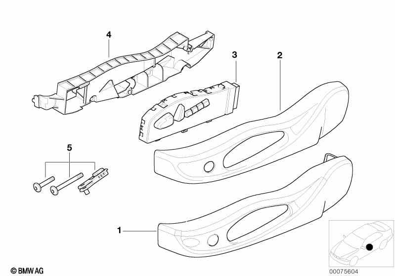 SINGLE PARTS OF FRONT SEAT CONTROLS