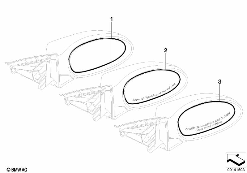 Verre rétroviseur extérieur M