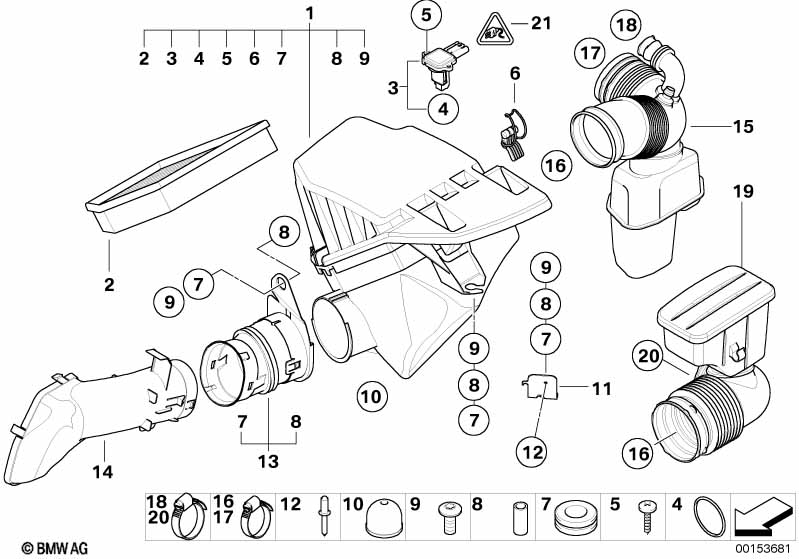 Intake muffler/Filter cartridge/HFM