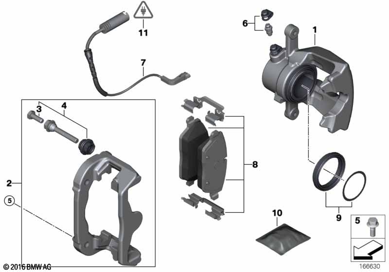 Rear brake / brake pad / wear sensor