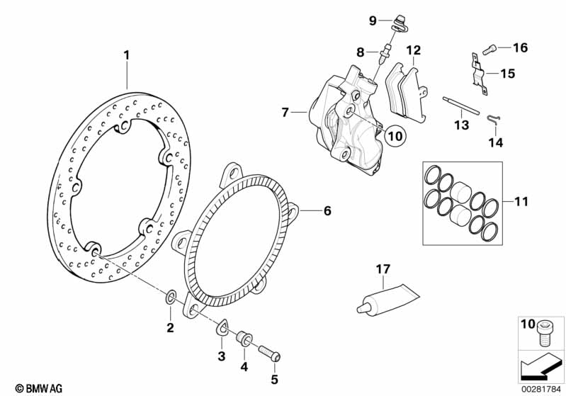 Front wheel brake, Integral ABS