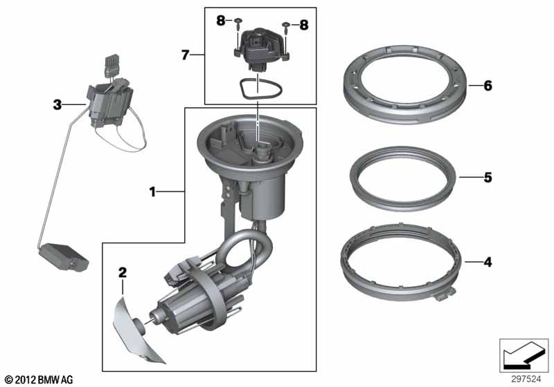 Delivery, control units, fuel pump