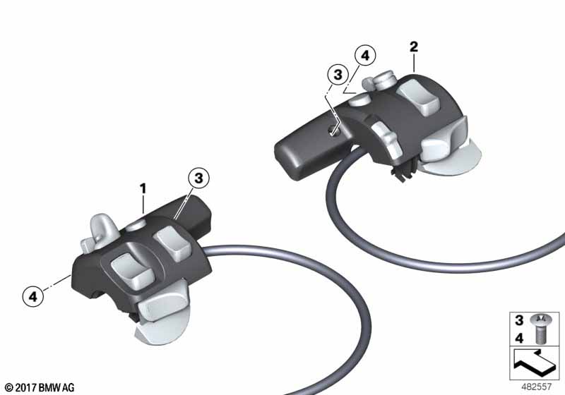 Combination switch at handlebar