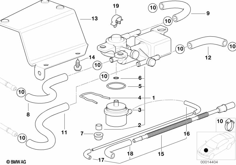 3/2-way valve and fuel hoses