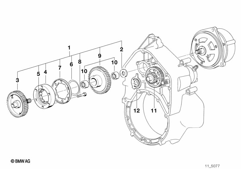 Starter 1-way clutch/reduct gear shaft