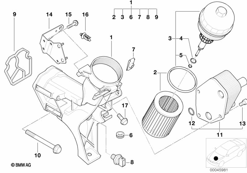 Lubricat.syst.-oil filter,heat exchanger
