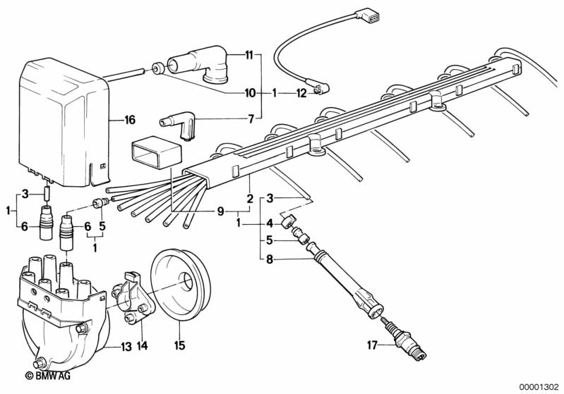 Genuine BMW 12121720530 E34 Ignition Wiring (Inc. 520i & 525i) | ML Performance UK Car Parts