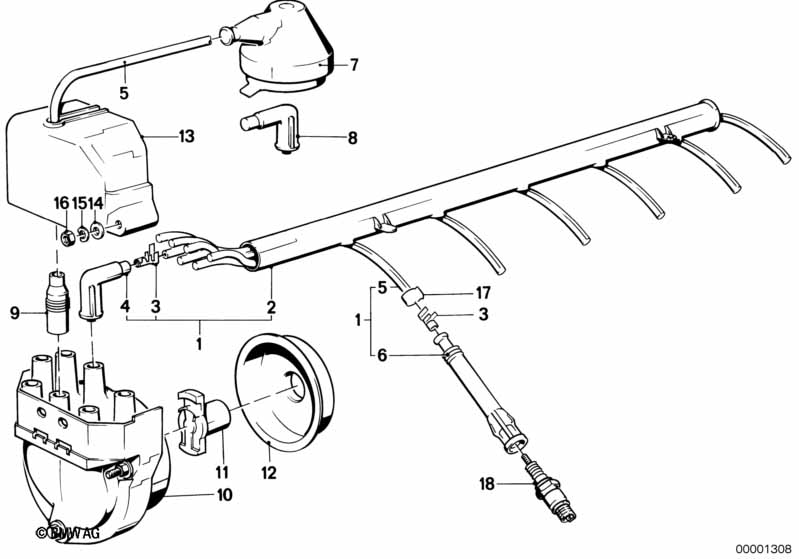 Genuine BMW 12121279550 E24 E28 E23 Ignition Wiring (Inc. 533i, 733i & 735i) | ML Performance UK Car Parts