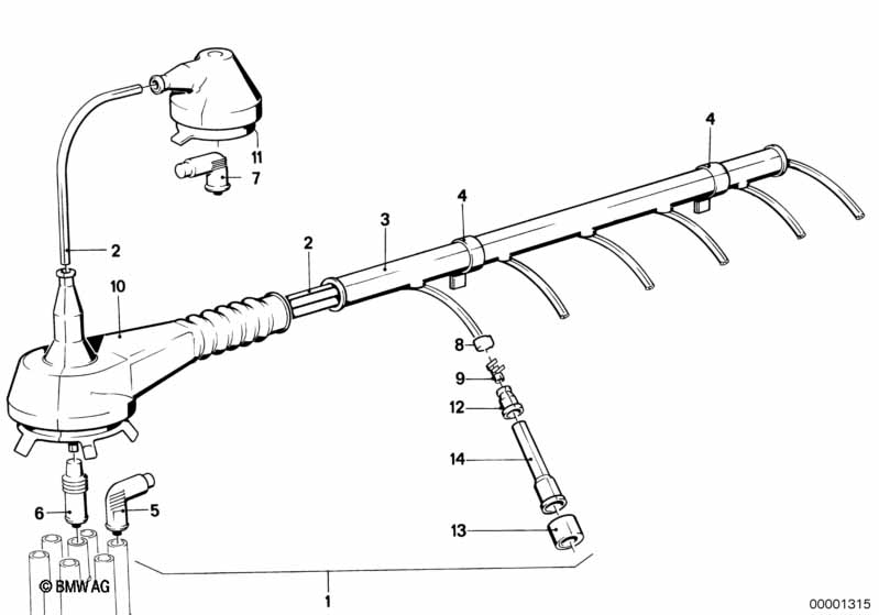 Genuine BMW 12121351194 E28 E12 E24 Ignition Wiring Tube (Inc. 535i, 2.5CS & 3.0CSiL) | ML Performance UK Car Parts