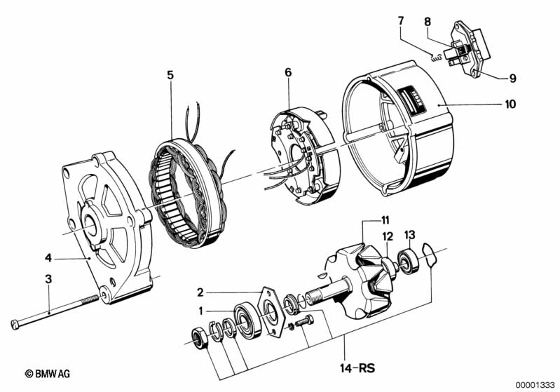 Alternator, individual parts