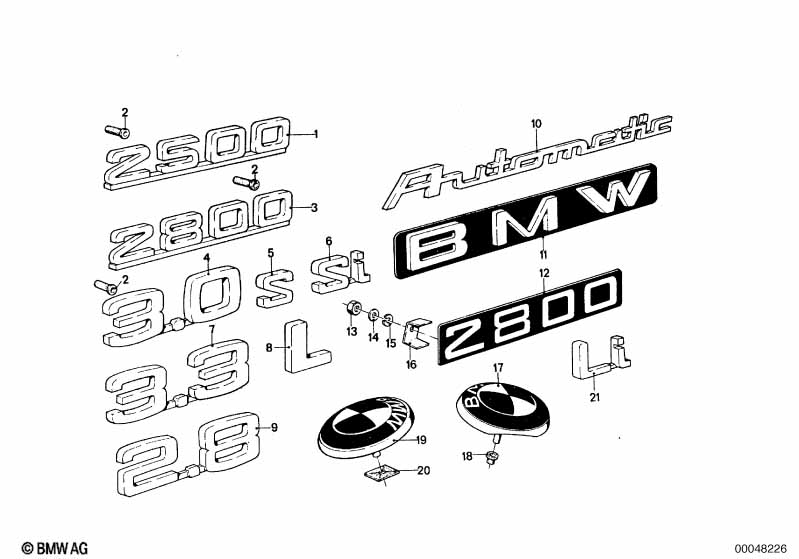 Genuine BMW 51141803550 Emblem ''2800'' (Inc. 2800) | ML Performance UK Car Parts