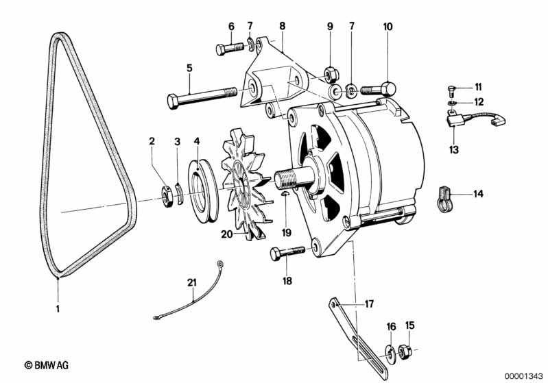 Alternator, individual parts