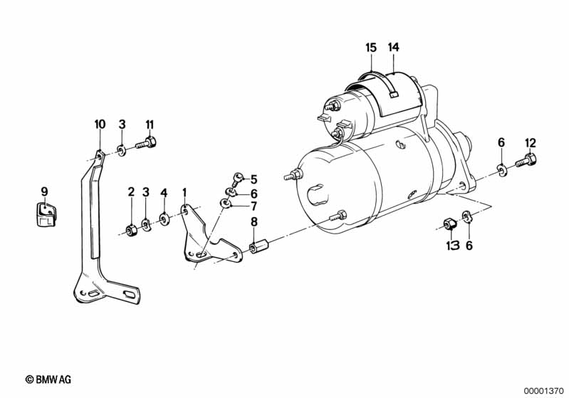 Fastening parts, starter motor