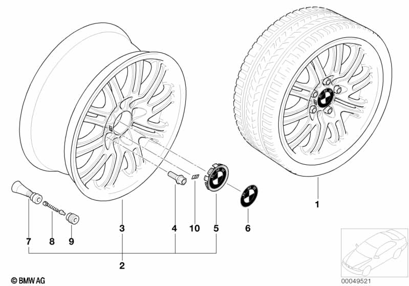 BMW alloy wheel, M double spoke 67