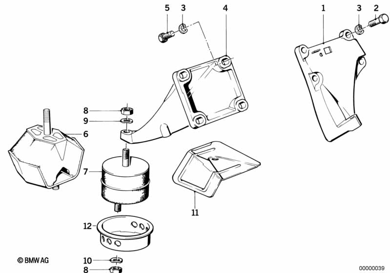 Genuine BMW 11811129811 E28 Rubber Mounting Left (Inc. 524td) | ML Performance UK Car Parts