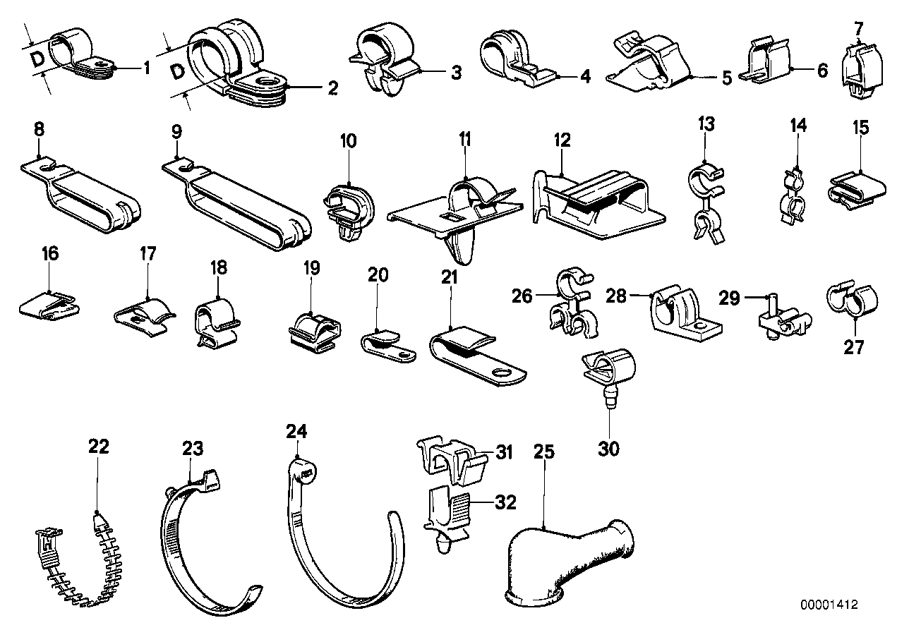 Genuine BMW 11781271748 E34 E30 E12 Holder (Inc. 325i, M535i & 316i) | ML Performance UK Car Parts