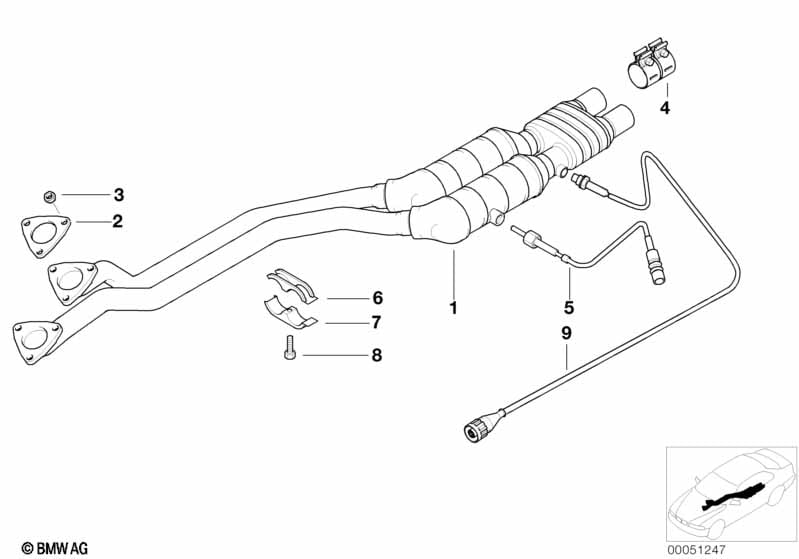 Catalytic converter/front silencer