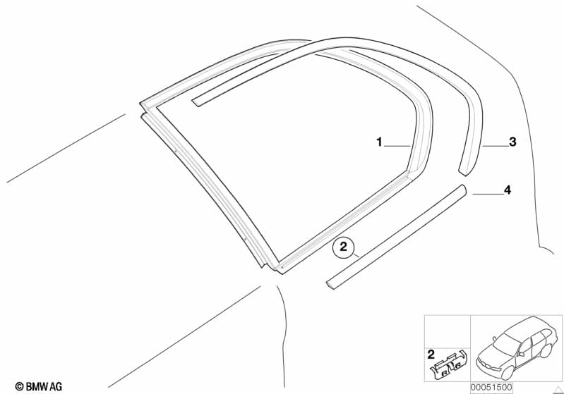 Side window, fixed position