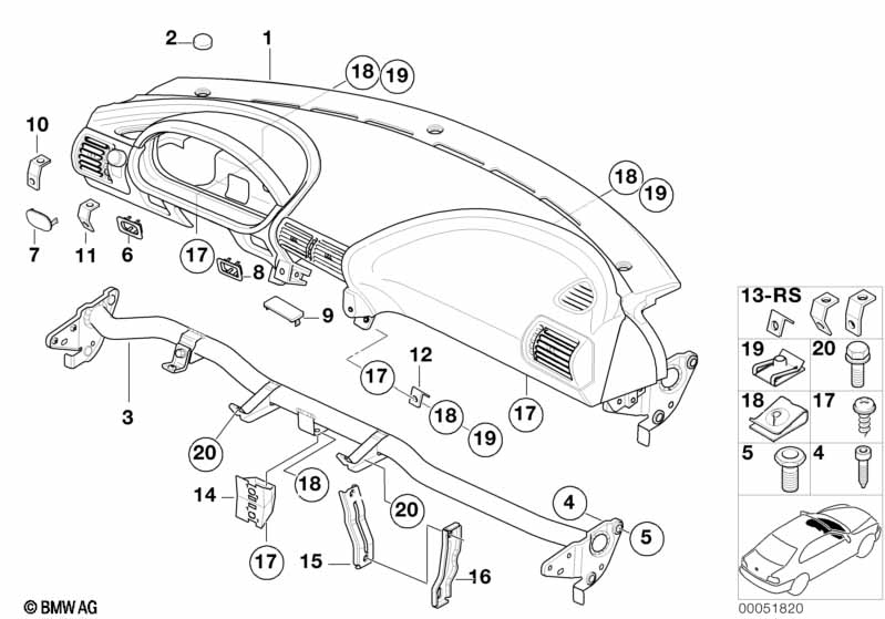 Genuine BMW 51458410101 E36 Trim Panel Dashboard Q6ES ESTORILBL. (Inc. Z3 M) | ML Performance EU Car Parts