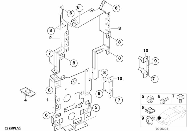 CD changer mounting parts