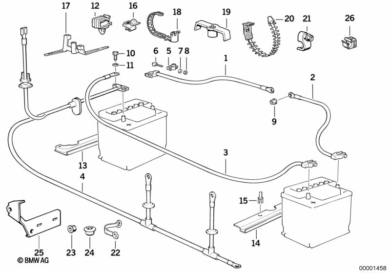 Genuine BMW 12421737741 E31 Battery Cable Negative (Inc. 850CSi) | ML Performance UK Car Parts