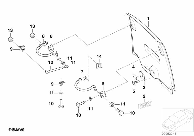 Hood parts, rear door