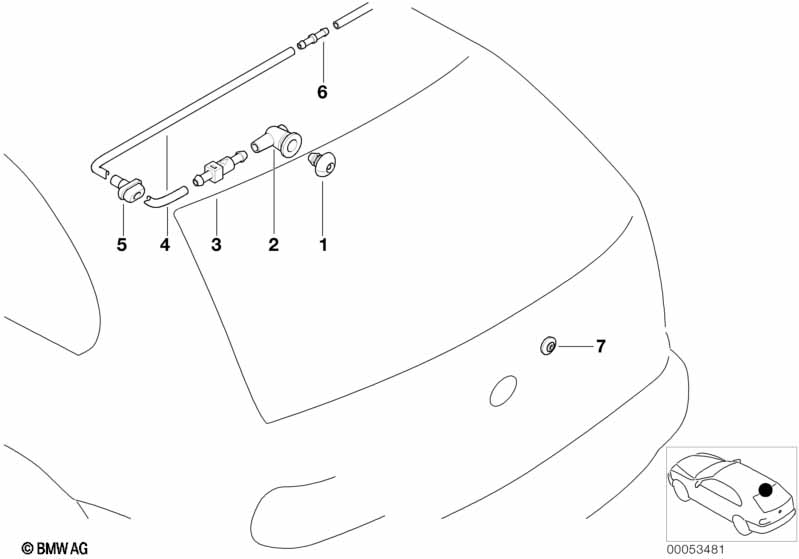 Single parts for rear window cleaning