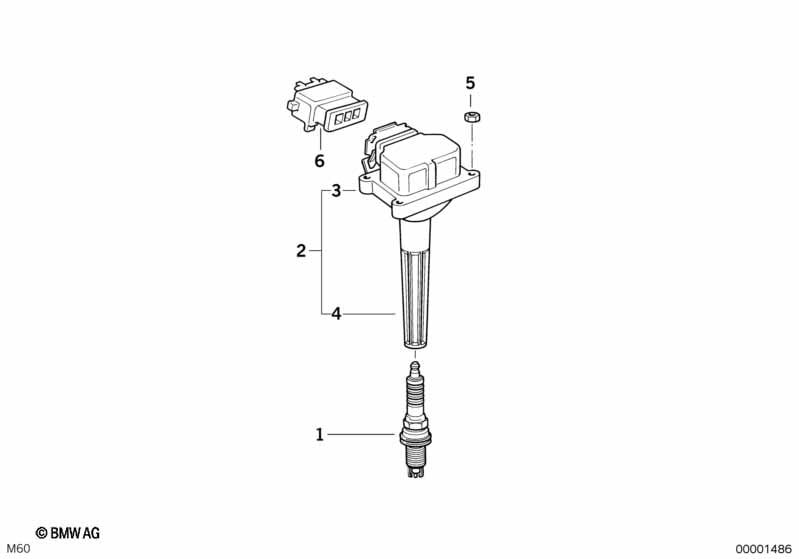 Igtn. coil/sparkplug connector/sparkplug