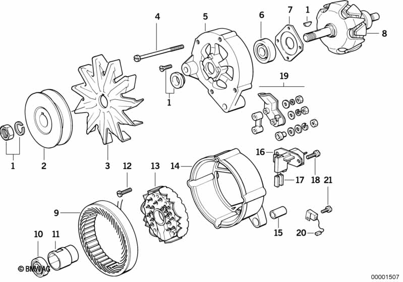 Alternator, individual parts 80A