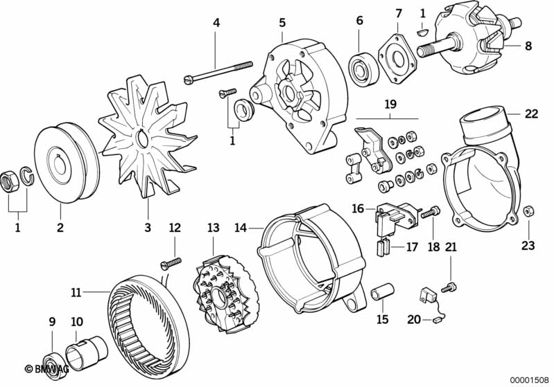 Alternator, individual parts 80A