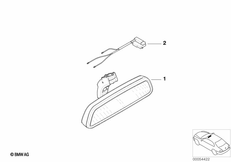 Genuine BMW 51168209149 E36 E39 E46 Inside Rearview Mirror, Man / Led / Ir INFRARED (Inc. 540iP, 525d & Z3 1.9) | ML Performance UK Car Parts