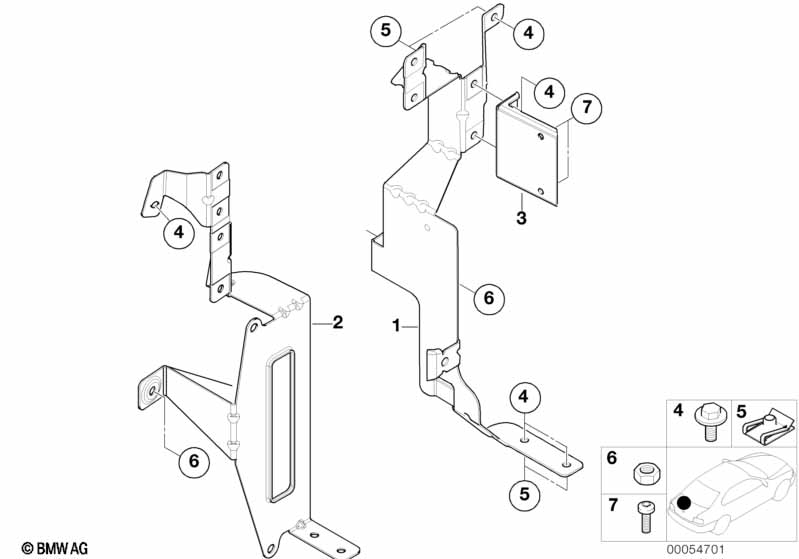CD changer mounting parts