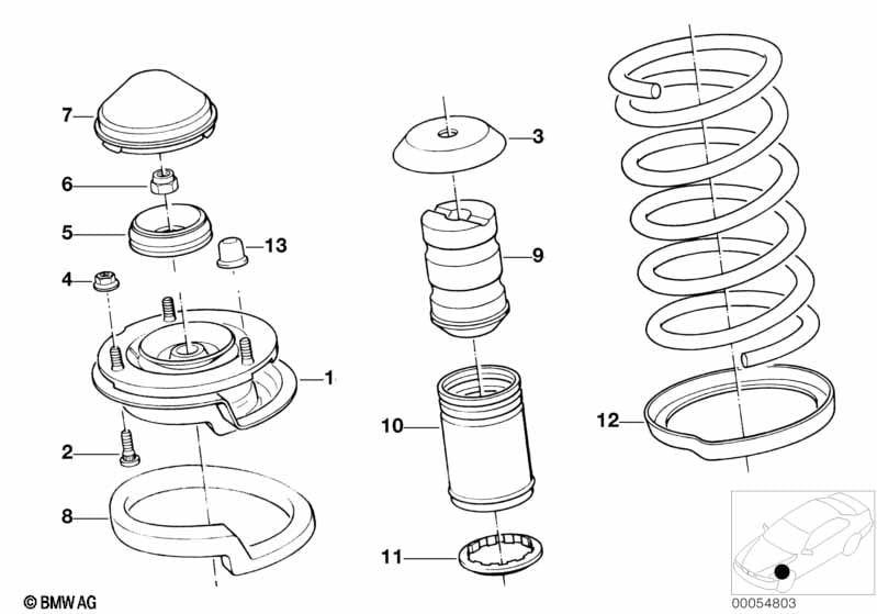 Guide support/spring pad/attaching parts