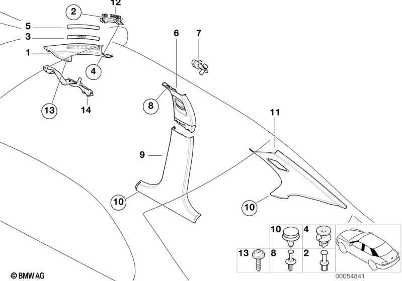 Genuine BMW 51438225567 E53 E83 E85 Clip (Inc. 316i & Z4) | ML Performance UK Car Parts