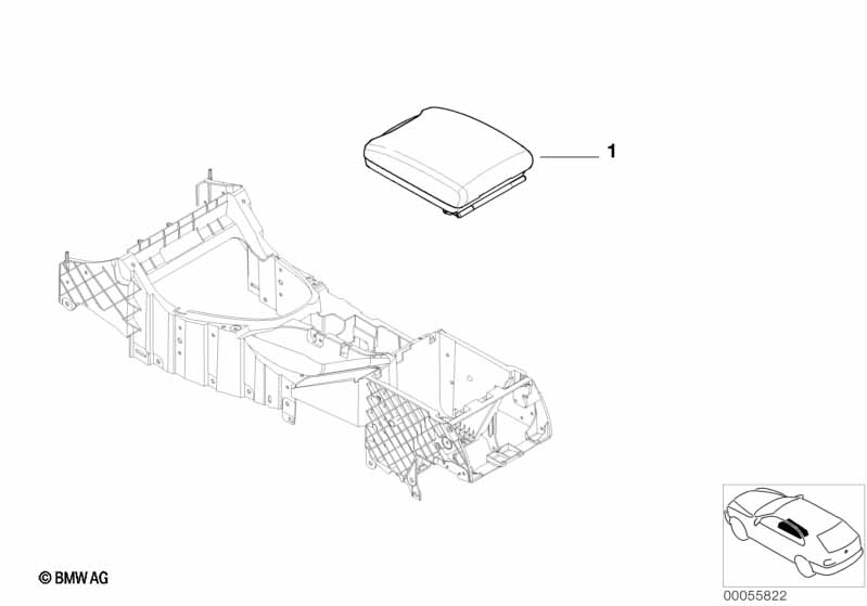 Genuine BMW 51168263757 E53 Center Arm Rest SCHWARZ (Inc. X5) | ML Performance EU Car Parts