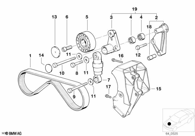 Genuine BMW 64551730768 E36 E34 Climate Compressor Supporting Bracket (Inc. 320i, 525ix & 325is) | ML Performance UK Car Parts