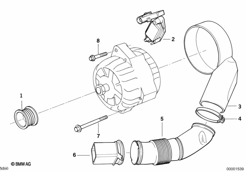 Genuine BMW 12311747185 E34 E32 Air Channel (Inc. 740i) | ML Performance UK Car Parts