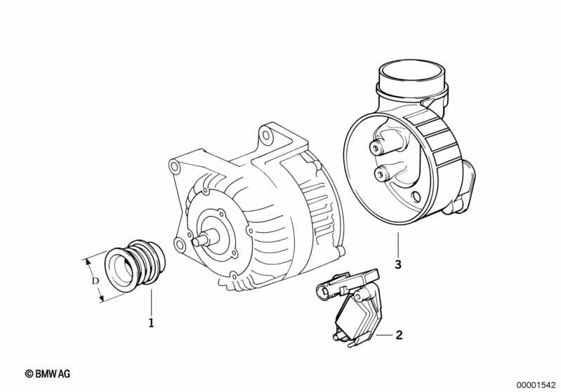 Alternator, individual parts 105A