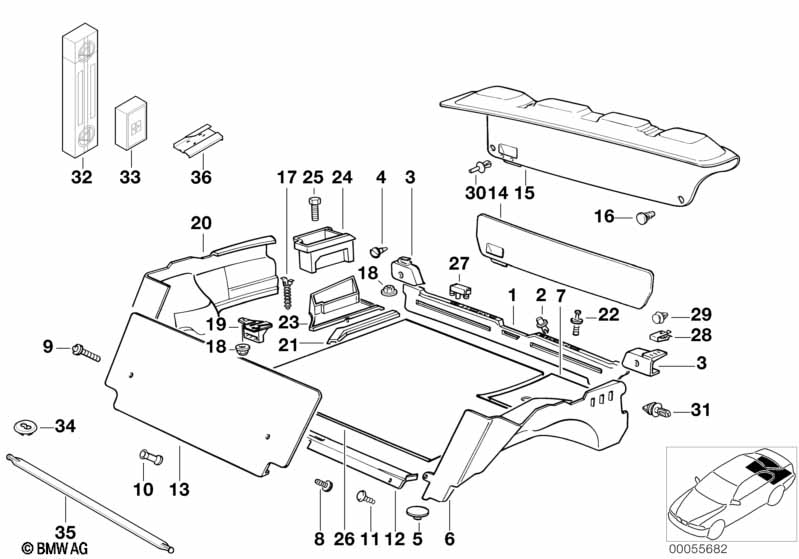 Genuine BMW 51478119497 E36 Trim Panel Left MITTELGRAU (Inc. 320i, 316i & 318tds) | ML Performance UK Car Parts