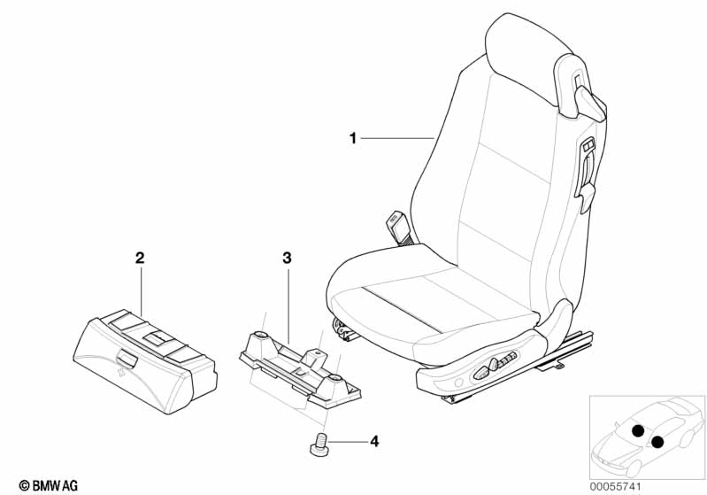 Seat, front, complete seat