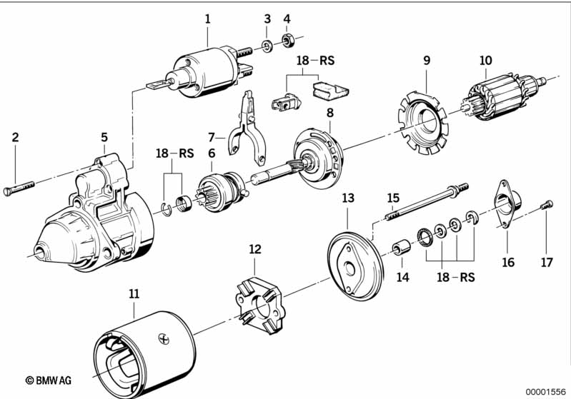 Starter motor sep components 1.4kW