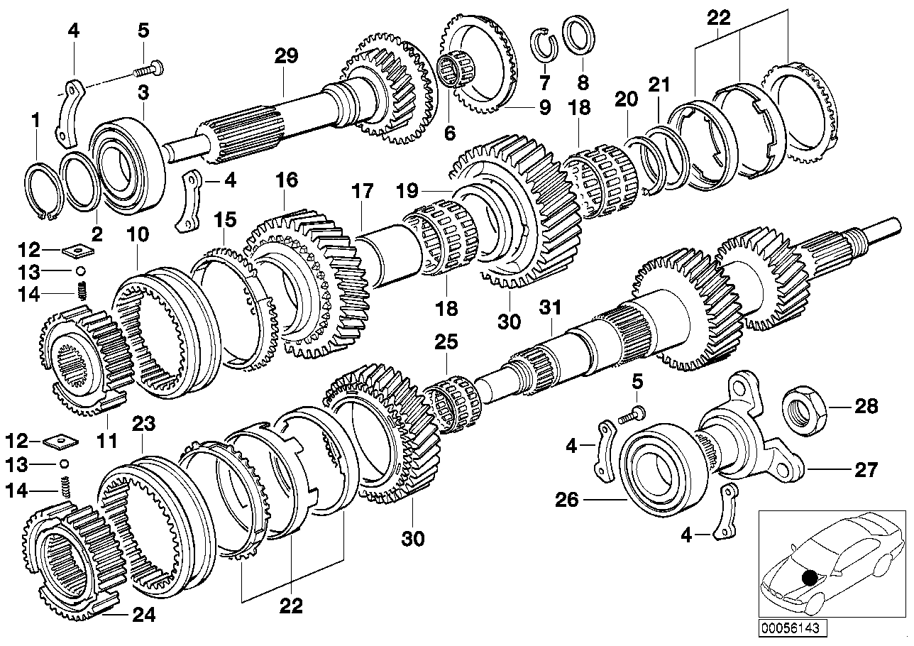 Genuine BMW 23211224804 E36 E32 Needle Cage 50X55X32 (Inc. 330Ci, 525tds & 523i) | ML Performance UK Car Parts