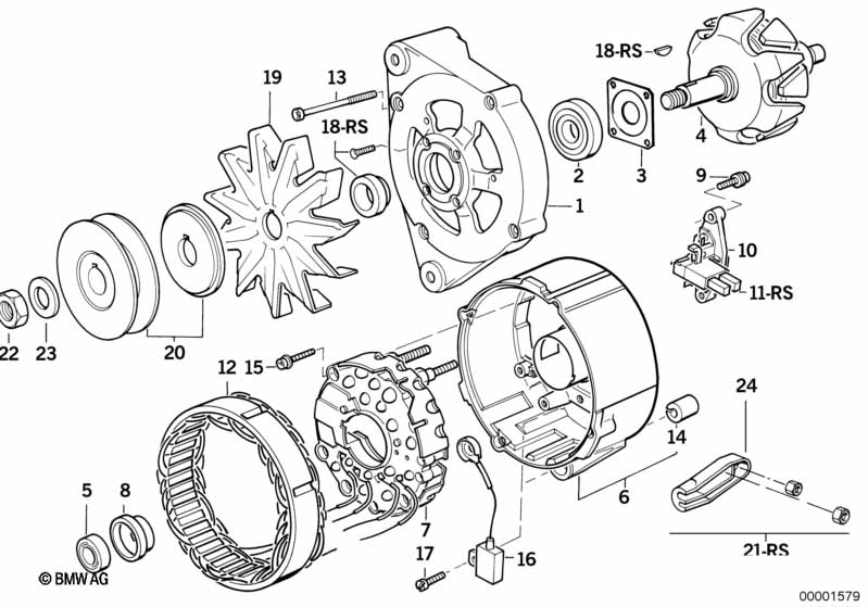 Alternator parts 90a