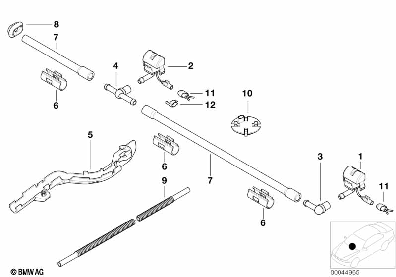 Single parts for windshield cleaning