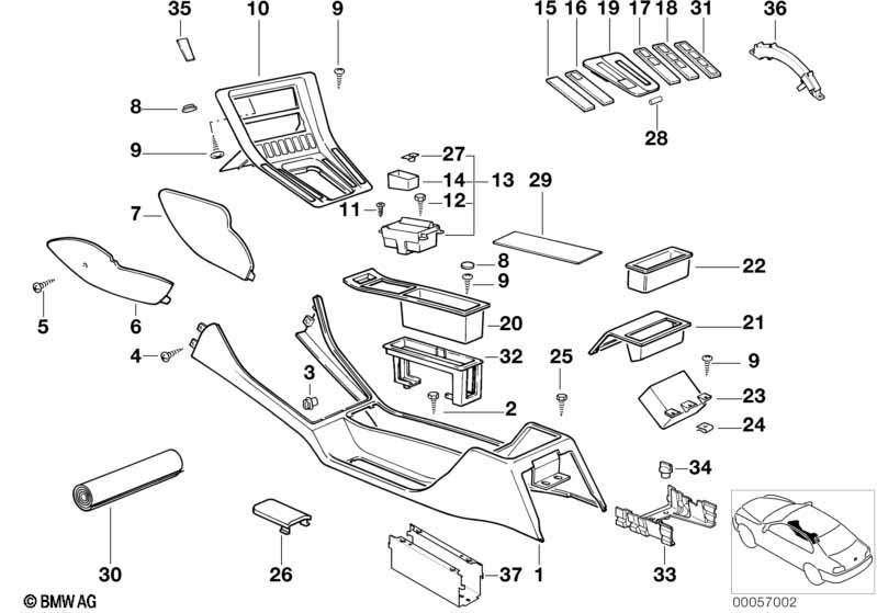 Genuine BMW 51168124122 E31 Switch Covering Right (Inc. 850Ci, 850CSi & 840Ci) | ML Performance UK Car Parts