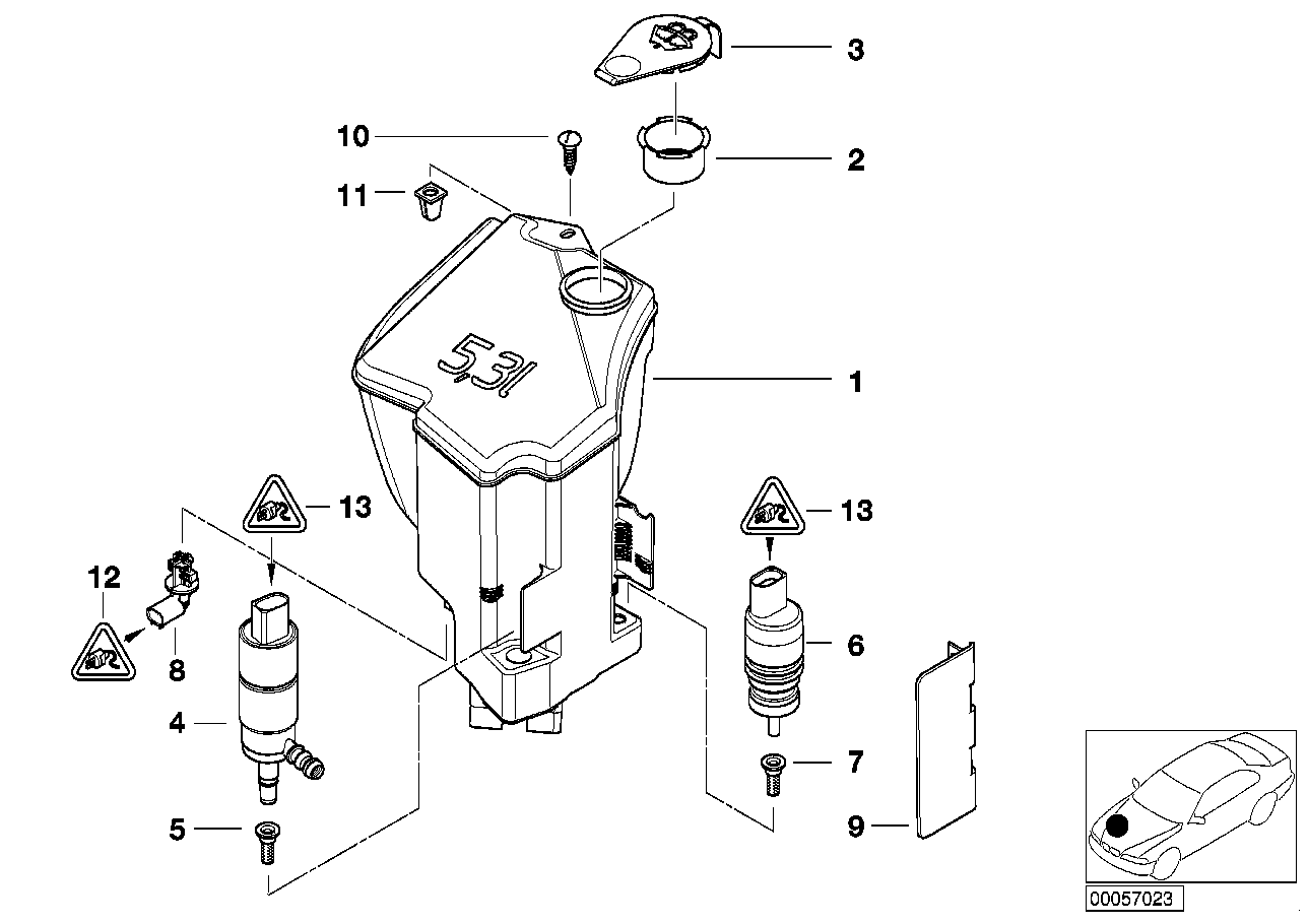 Head lamp cleaning device container