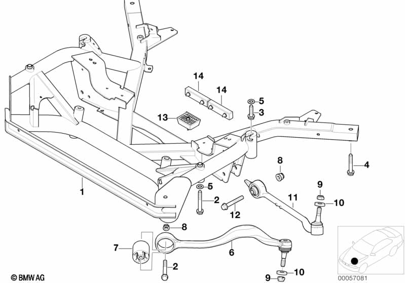 Genuine BMW 31101097139 E52 Front Axle Support (Inc. ALPINA V8 & Z8) | ML Performance EU Car Parts