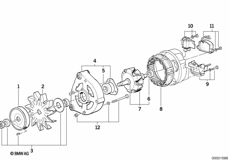 Alternator, individual parts 80A
