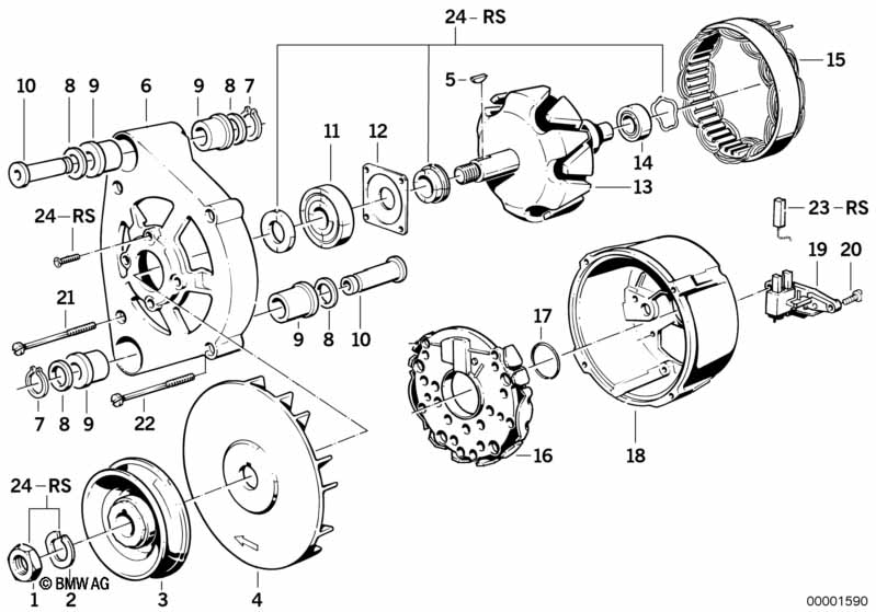 Alternator, individual parts 80A