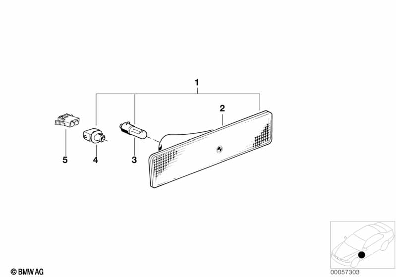 Genuine BMW 63141376977 E32 E34 E24 Side Marker Light, Front OHNE GLÜHLAMPE (Inc. 525i, 750iL & 735i) | ML Performance UK Car Parts
